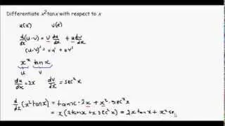 The Product Rule of Differentiation - Example x^2 tan(x)
