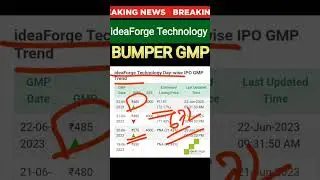 ideaForge Technology IPO BUMPER GMP #greenstocksshorts