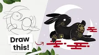 How To Draw A Rabbit For Lunar New Year 🧧 Step-by-step tutorial