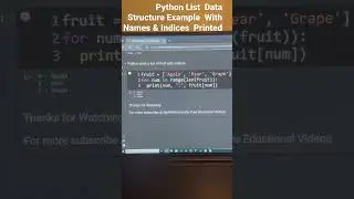 Python List Data Structure With Names & Indices Printed
