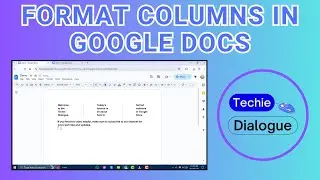 How to Format Columns In Google Docs