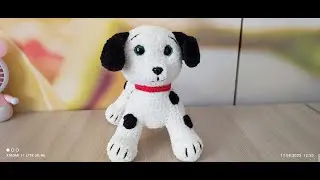 Crochet Dalmatian detailed master class | Crochet dog from plush yarn| How to tie a dog