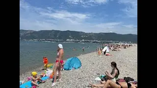 Геленджик сейчас 12.07.2024 пляж Дол Нива