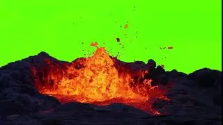Volcano Lava Bubbling Green Screen