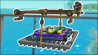 We Built an Elevated Track System to Move Our Boat Across Land! (Scrap Mechanic Co-op Ep. 56)