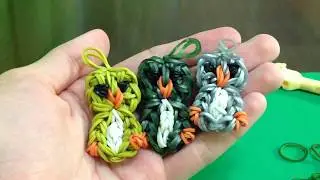 Сова из резинок на рогатке