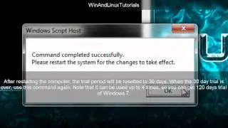 [Windows 7] Extend the Trial period from 30 to 360 days without activation
