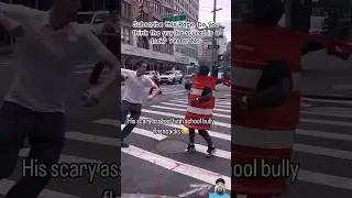 A man in New York City is scaring people by playing pranks on them while he's inside a work barrel.