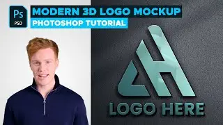 Modern 3D Logo Mockup on Black Wall