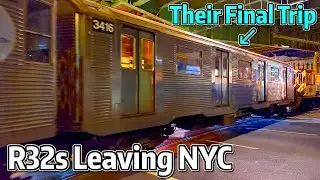 ⁴ᴷ⁶⁰ Retired Street-Running R32s Leaving MTA Property