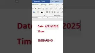 Shortcut for Inserting the Current Date and Time.