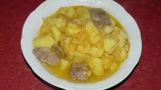 Тушеная картошка с куриными желудками. Просто и вкусно.