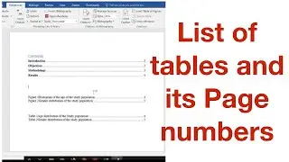 How to insert list of table, figures without manual entry of Page numbers??