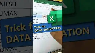 🔥💥Advance Excel Trick 👀 Data Validation Trick #shorts #ytviral #excel #ytshorts #computertricks