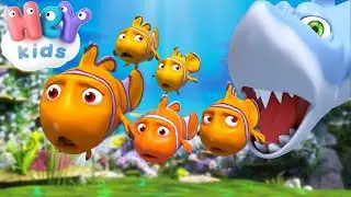 Пет Малки Рибки 🐠 Научи се да броиш | HeyKids - Бебешки Песни