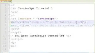 JavaScript Tutorial 1 - Getting Started - Hello World