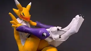 Sculpting Renamon figure for furry