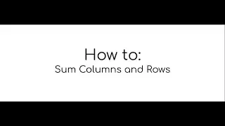 How to sum columns and rows | Google Sheets | Quick Tutorial