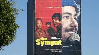 HBO The Sympathizer Billboard Going Up Ramy Youssef Coming Down Sunset Blvd LA CA USA April 2, 2024