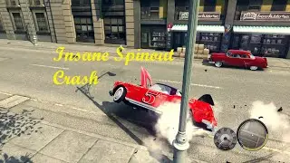 Insane spinout crash After Ramp Jump Mafia 2 Definitive Edition 4k