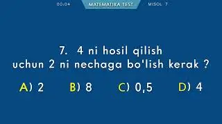 Matematikadan tezkor test. 15-variant. Qiziqarli matematika. Sodda matematika.