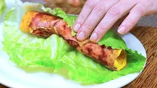 Lettuce Wrap Sandwich - Easy recipe with only 3 ingredients. ASMR COOKING