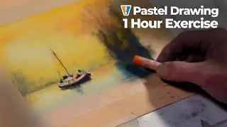 Pastel Drawing - Boat on Water