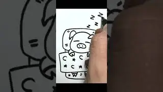 КАК нарисовать спящую свинку #shorts