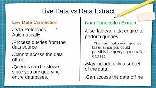 Live Data VS Extracted Data Connection in Tableau (Tableau Part 45)