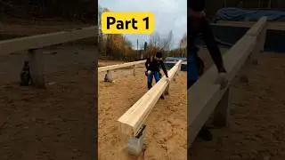 Preparing the foundation on concrete piles for a frame house 