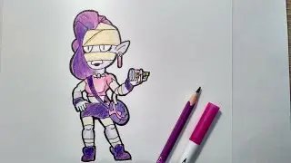 Как нарисовать Эмз из Бравл Старс /рисунок/ How to draw Emz  BRAWL STARS