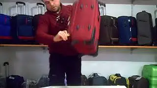 Тканевый чемодан с плотной тканью 1200DEN металлическим каркасом на двух колесах FLY бордо маленький