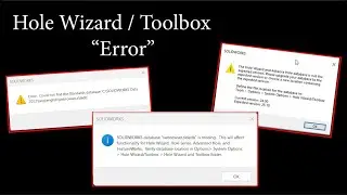 Error - Hole Wizard / Toolbox - swbrowser.sldedb is Missing