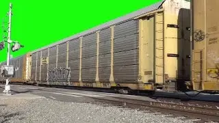 Real Freight Train & Crossing 1080p Green Screen