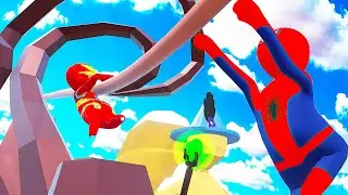МЫ СТАНЕМ ВОЛШЕБНИКАМИ HUMAN FALL FLAT пластилиновые герои Володя Человек Паук и Железный Человек