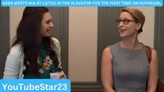 Kara meets Nia at Catco in the elevator for the first time on Supergirl