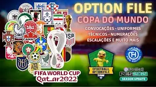 OPTION FILE COPA DO MUNDO 2022 PES 2021 - PS4