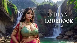 [4K] AI ART Indian Lookbook Girl Al Art video - Dudhsagar Falls