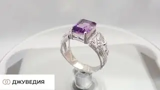ДЖУВЕДИЯ Перстень Мужской с ящерицей с аметистом Артикул КМ-39 Серебро 925