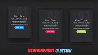 Neumorphism Dark Mode Card UI Design Using HTML&CSS