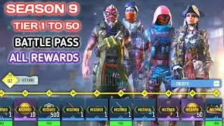 *New* Season 9 Tier 1 to 50 All Battle pass Rewards Codm 2022 | Season 9 Bp Emote ' Characters ,Guns