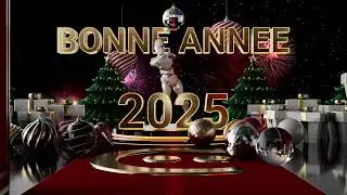🎆 Bonne Année 2025 à tous ! 🎇#animation3d #arnoldrenderer #c4d #maxonc4d