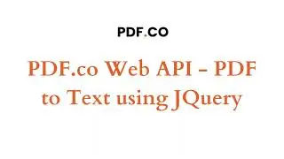 PDF.co Web API - PDF to Text using JQuery