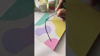 Paint with me 🎨🖌️ Abstract mini canvas painting ✨✨ #art  #shorts #colors #drawing #pastel