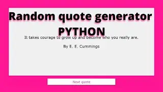 Random quote generator PYTHON | Tkinter Python