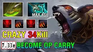 CRAZY MONSTER CARRY [Ursa] Max Agility Build Disperser Noone Can Stand Nonstop 34Kills Dota2 7.33E