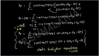 static load flow and bus voltage equations