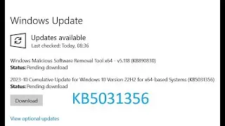 Cumulative Update for Windows 10 Version 22H2 for x64 based Systems KB5031356