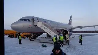 08.03.18 Посадка в Нижневартовске.  А320-200 VP-BLL Н. Басов SU1472. -17С
