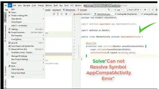 Cannot resolve symbol 'AppCompatActivity' in android studio